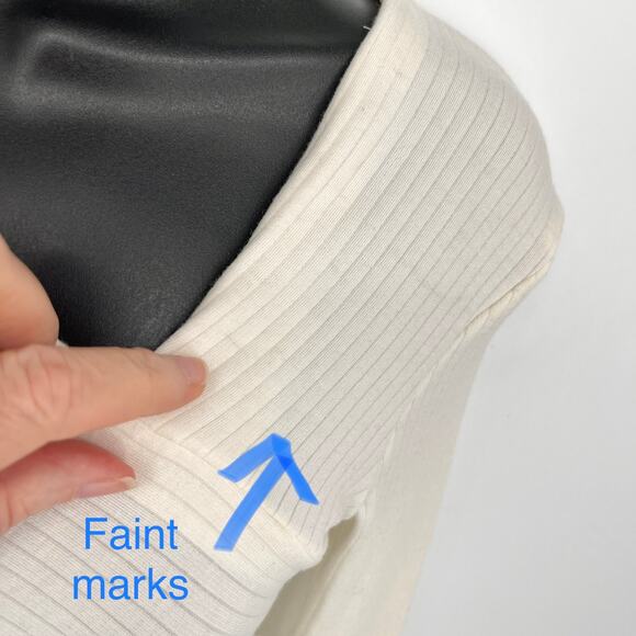 Enza Costa Women's Asymmetric Rib Knit Sweater Top NEW Size M Winter White - Picture 3 of 9